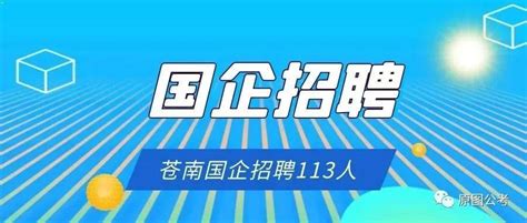 2021年苍南县国有企业招聘工作人员113名公告，12月4日笔试！_岗位