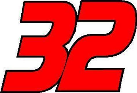 RACE NUMBER 32 DECAL / STICKER 3 COLOR