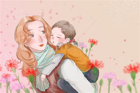 母亲和孩子拥抱在一起插图插画图片下载-正版图片600005683-摄图网