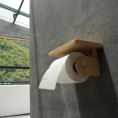 【卷纸架】卫生间纸巾架手纸架创意简约榉木免打孔安装 创木工房-第二自然