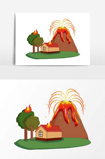 火山爆发风景扁平插画设计元素6250*6250图片素材免费下载-编号533958-潮点视频