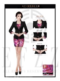 时尚紫色短裙款KTV夜场DJ公主服装设计图808_原创制服设计，职业装设计