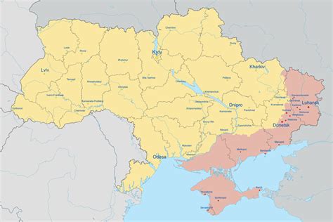 administrativo mapa de Ucrania como de febrero 2024. 41268593 Vector en ...