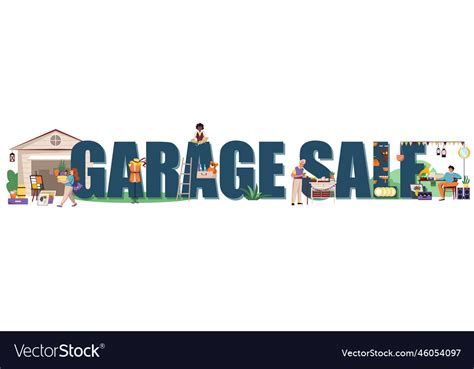 Garage sale concept Royalty Free Vector Image - VectorStock