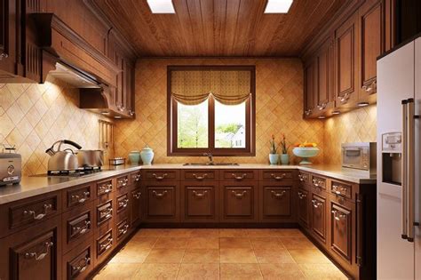 新中式风格瓷砖图片 厨房棕色菱形墙砖装修效果图-陶瓷网