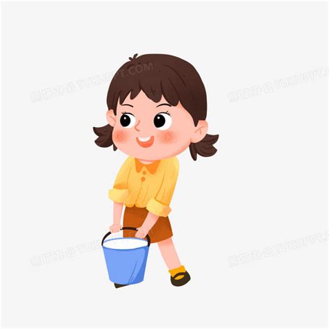 甜美女生扛水桶头像图片
