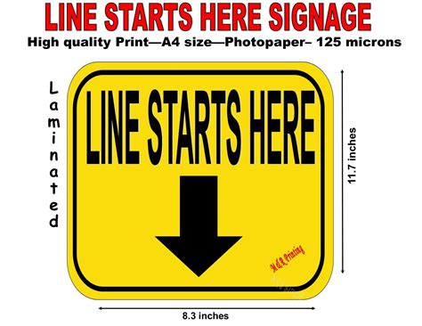 Line Starts Here Sign - Laminated Signage - A4 Size | Lazada PH