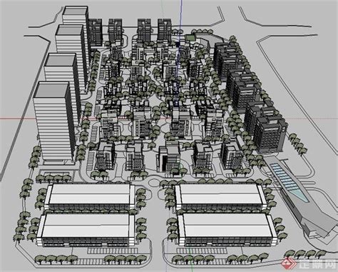 现代工业园区规划3dmax 模型下载-光辉城市