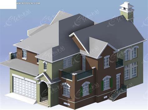3DMAX白色别墅模型