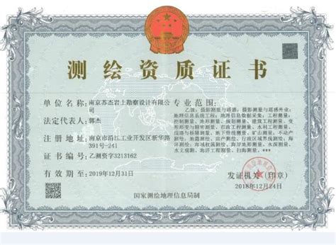 测绘资质证书-单位荣誉-南京苏杰岩土勘察设计有限公司