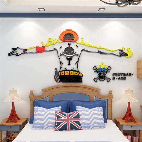 海贼王海报墙贴动漫路飞贴纸亚克力3d立体卧室房间装饰品背景墙-阿里巴巴
