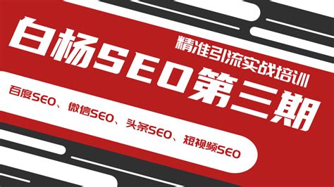 白杨SEO第三期精准引流实战培训（百度SEO、微信SEO、头条SEO、短视频SEO）-第一资源库