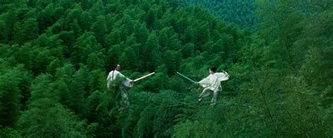电影《卧虎藏龙》，竹林中刀光剑影的打斗场景，堪称影视经典！_腾讯视频