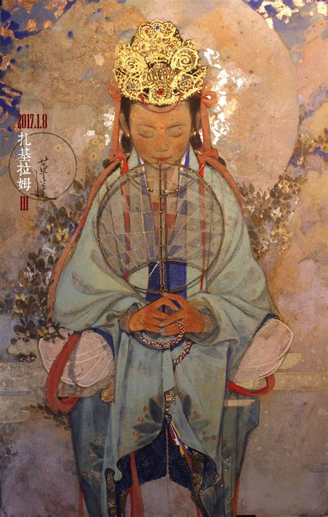 【岩彩】西藏的女财神——扎基拉姆|纯艺术|绘画|莲羊 - 原创作品 - 站酷 (ZCOOL)