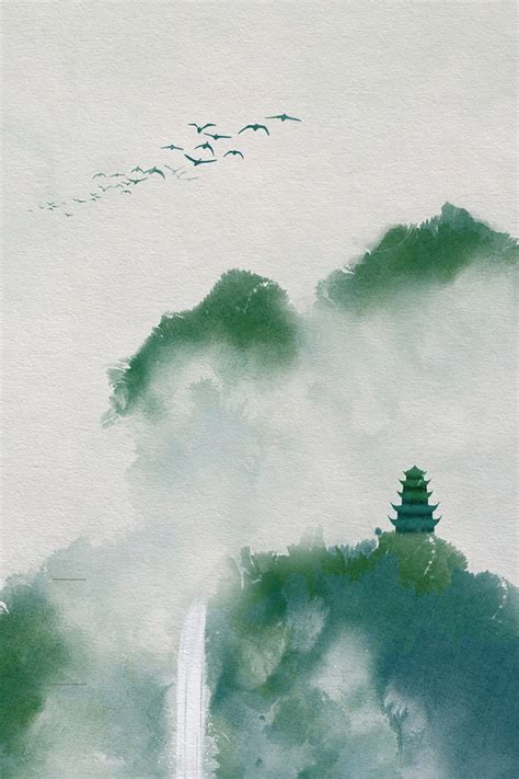 中国风山水水墨画插画图片下载-正版图片400207436-摄图网