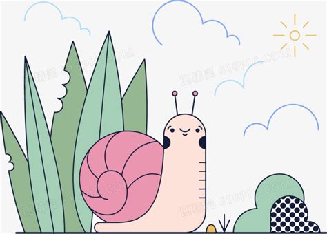 丛林里的蜗牛精灵插画图片下载-正版图片600538979-摄图网