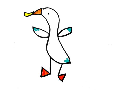 到手的鸭子飞了 儿童画小鸭子的画法💛巧艺网