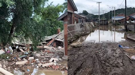直击五常洪水退去后村子现状，村民自发清理淤泥，团结重建家园_新浪新闻