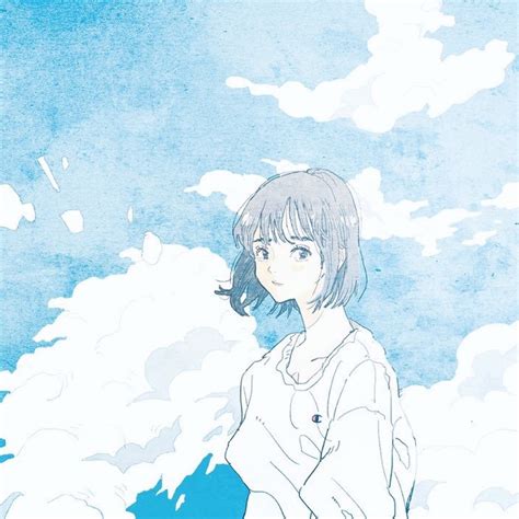 蓝色头像动漫温柔女生