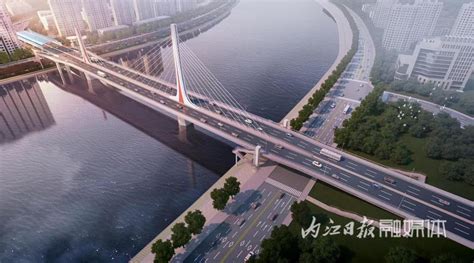 内江麻柳坝大桥及连接线工程最新进展：已完成总工程量的50%，水中钢围堰预计6月中旬全部拆除