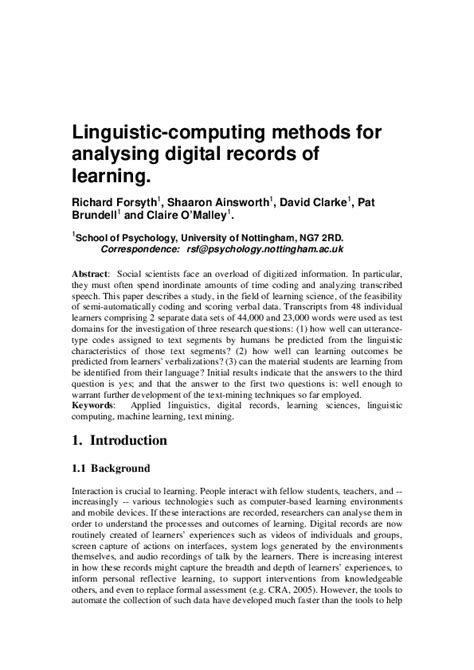 (PDF) Linguistic-computing methods for analysing digital records of ...