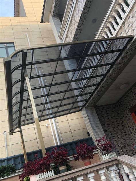 铝合金雨棚别墅露台棚遮阳挡雨棚耐力板无声阳台棚厂家供应-阿里巴巴
