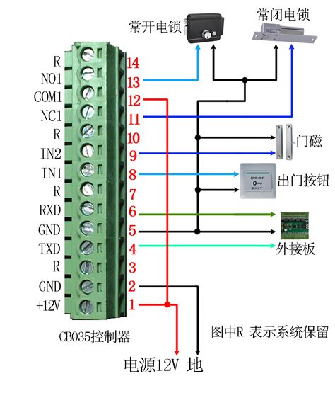 宇视门禁一体机接线图