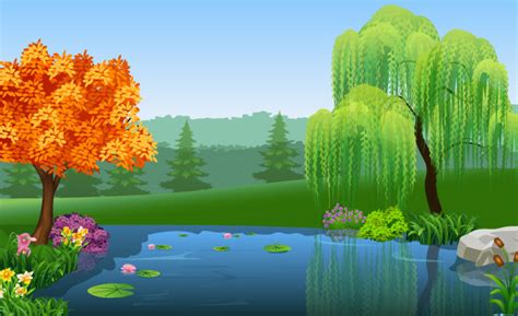 在池塘水面上有柳树的绿枝树的枝子在高清图片下载-正版图片506553615-摄图网