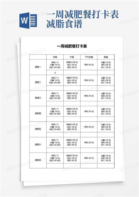 一周减肥食谱 - 随意云