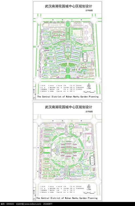 武汉南湖花园城中心区规划设计cad总平面方案图（ 含2套方案设计）_城市规划_土木在线