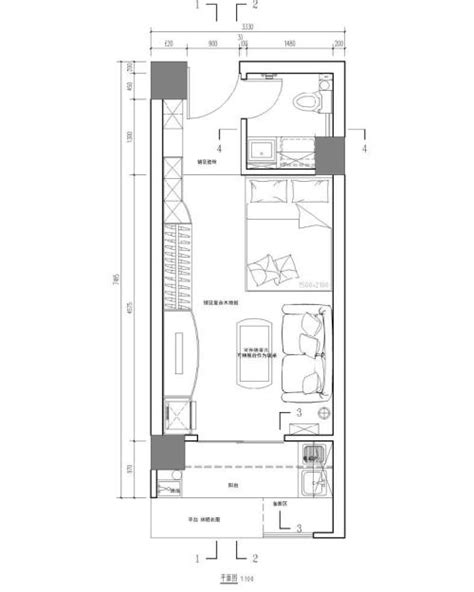 2018单身公寓50平米平面图-房天下装修效果图