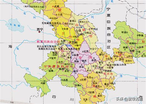 甘肃行政区划图图片