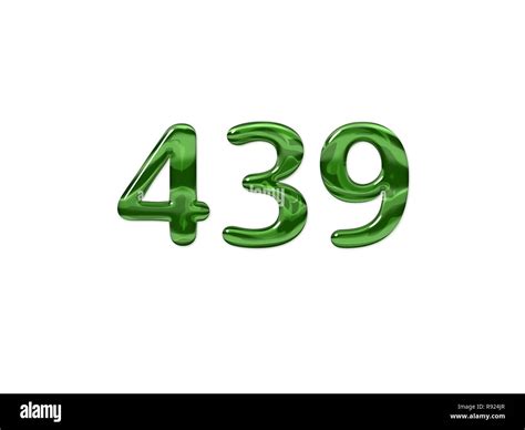 Green Number 439 isolated white background Stock Photo - Alamy