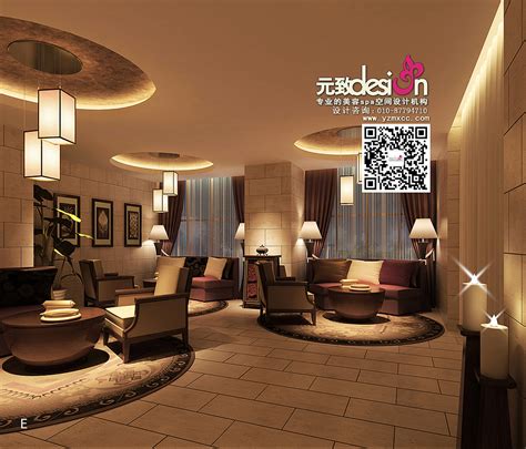 深圳宝安美容院设计 美容养生馆装修设计 新中式风格