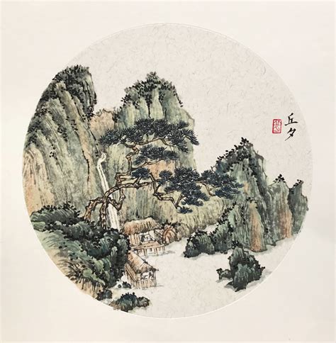 中国风手绘水墨中式山水插画图片素材免费下载 - 觅知网