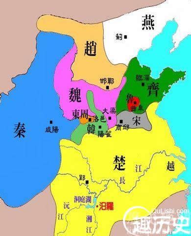 战国七雄分布图图片