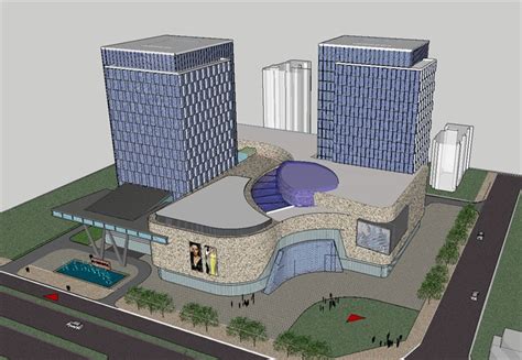 四个德阳酒店建筑设计方案SU模型（附CAD平面图）[原创]