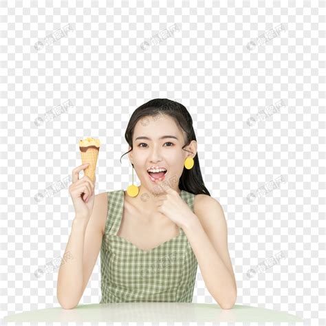吃雪糕甜美女生头像图片