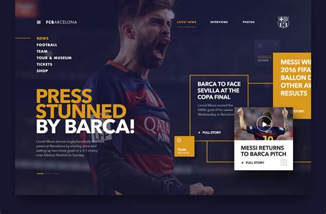 FC Barcelona巴塞罗那足球俱乐部概念网页设计 - 常州上华网络公司