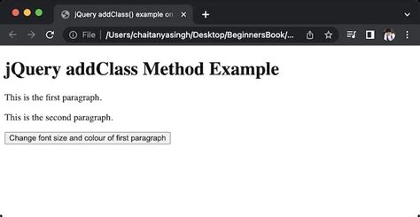 jQuery addClass() method - BeginnersBook