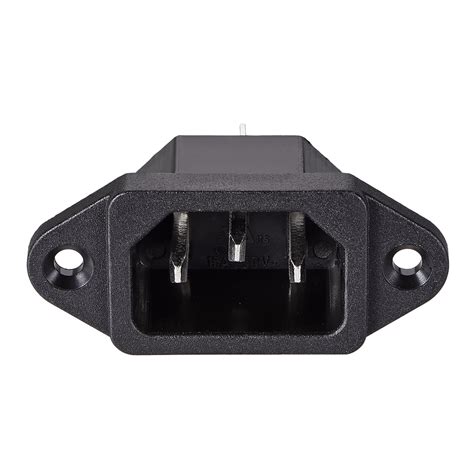 Black IEC-320 C14 Male Plug AC Power Inlet Socket Connector 250V 10A PS | eBay