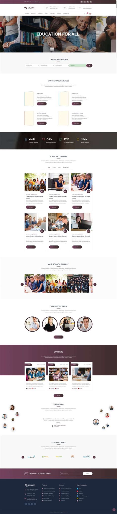 教育机构网页设计，培训网站网页设计模板-17素材网