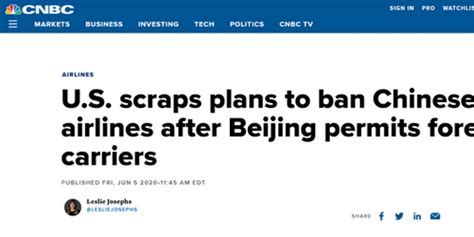 美媒：美国取消禁止中国航空公司飞往美国的计划_手机新浪网