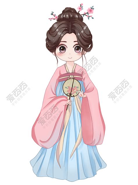 Q版粉色人物图片