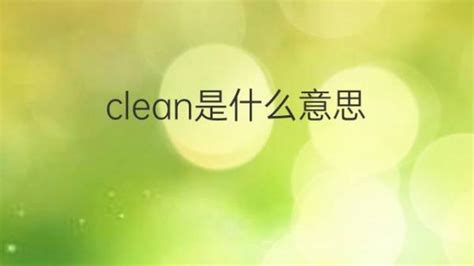 clean是什么意思 clean的翻译、中文解释 – 下午有课