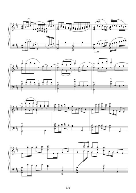 卡农D调简单版五线谱预览2-钢琴谱文件（五线谱、双手简谱、数字谱、Midi、PDF）免费下载