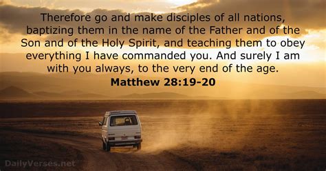 Matthew 28:19-20 - Bible verse - DailyVerses.net