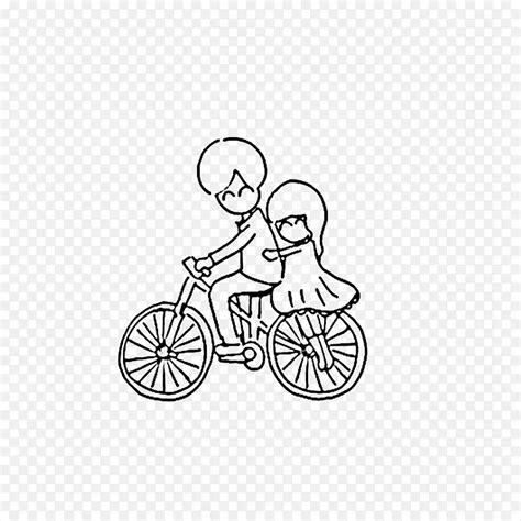 单车女生头像手绘温柔