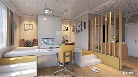 全景3D一室一厅装修效果图-中国木业网