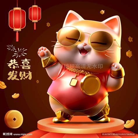 发财富贵猫图片
